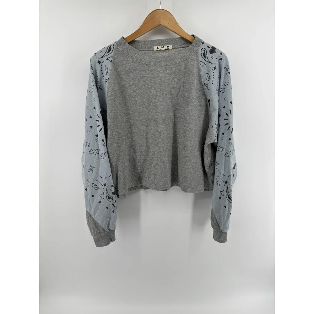 NWOT AMO Bandana Sleeve Crewneck Sweater Sz S Ltd Edition RARE Western Preppy